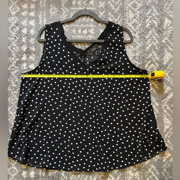 Status by Chenault Black Polka Dot Sleeveless Top size XXL - Picture 6 of 7